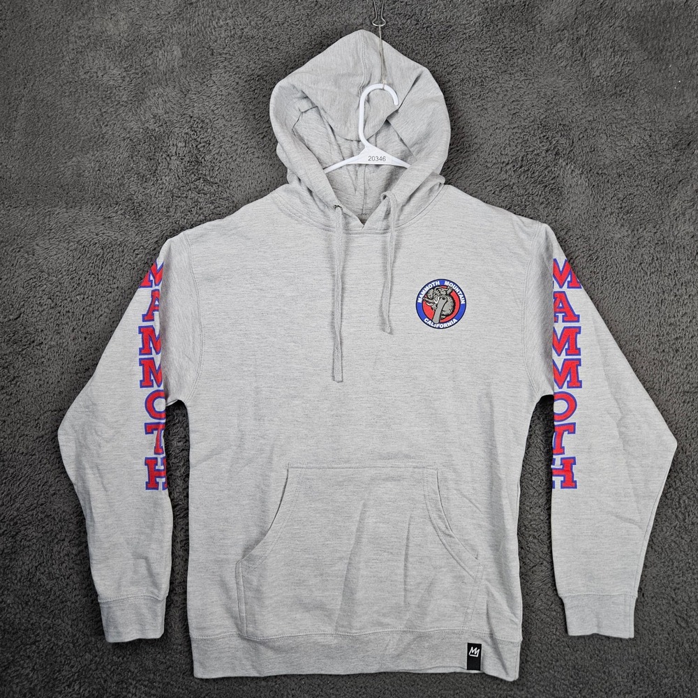 Mammoth Mountain California Hoodie Mens Medium Gray Graphic Pullover Sweatshirt